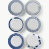 Soepbord Pacific blauw van porselein, set van 6^ROYAL DOULTON New