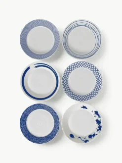 Soepbord Pacific blauw van porselein, set van 6^ROYAL DOULTON New