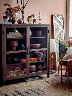 Sparrenhouten vitrinekast Marl^Bloomingville Hot