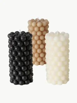 Stompkaarsen Pearls, 3-delig, H 14 cm^Westwing Fashion