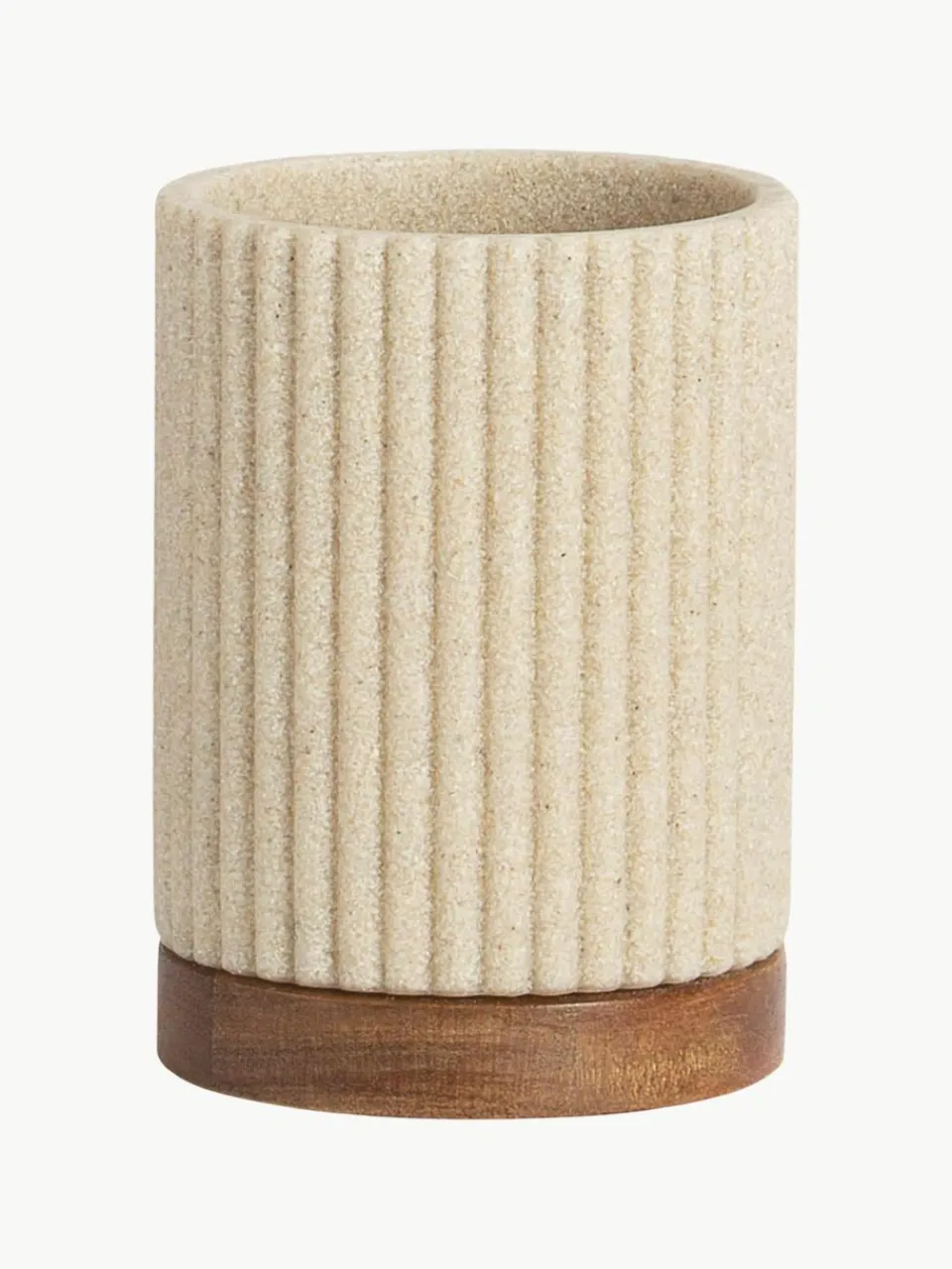 Tandenborstelbeker Laura met houten decoratie^ANDREA HOUSE Clearance