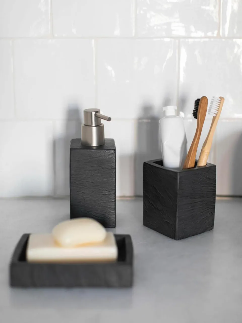 Tandenborstelbeker Slate in leisteenlook^ANDREA HOUSE Fashion