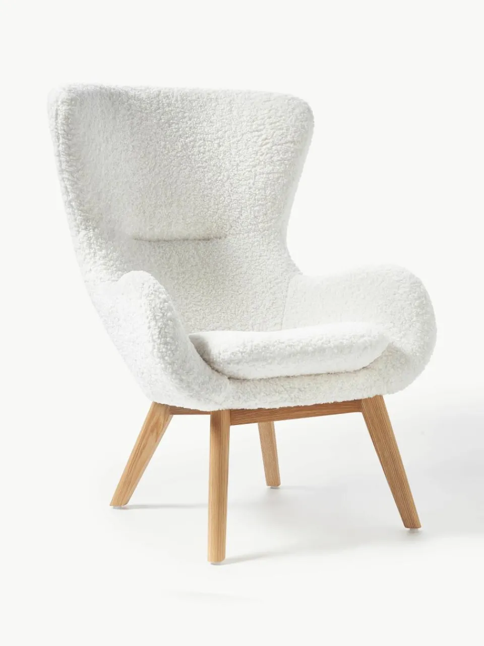 Teddy fauteuil Wing met houten poten^Westwing Collection Fashion