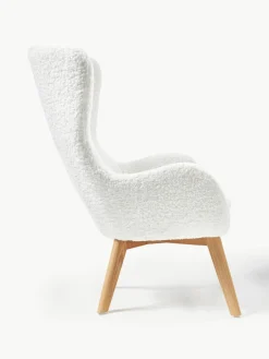 Teddy fauteuil Wing met houten poten^Westwing Collection Fashion