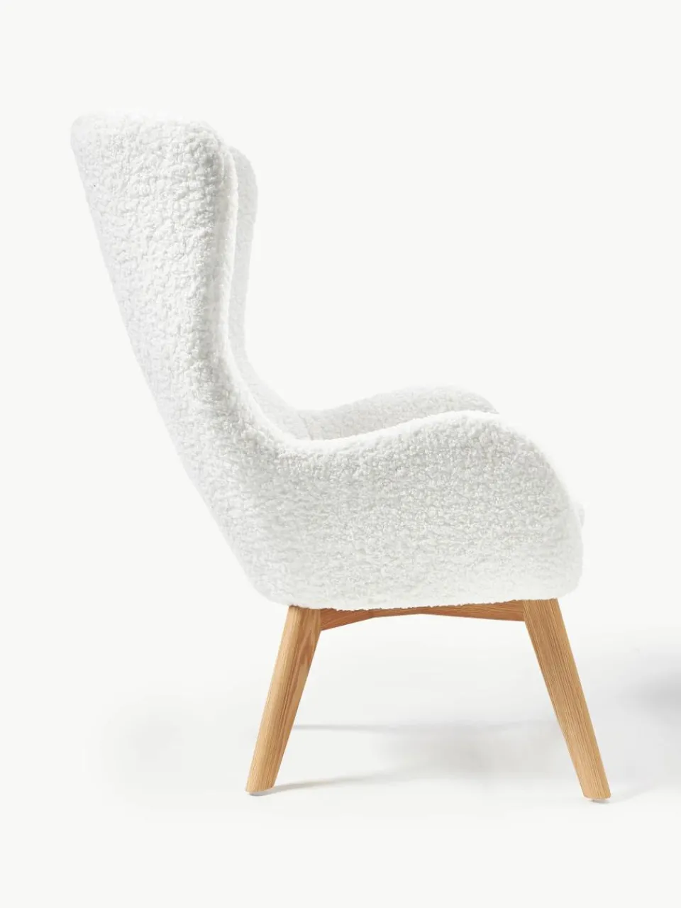 Teddy fauteuil Wing met houten poten^Westwing Collection Fashion