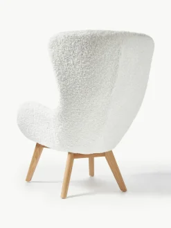 Teddy fauteuil Wing met houten poten^Westwing Collection Fashion
