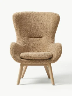 Teddy fauteuil Wing met houten poten^Westwing Collection Clearance