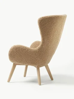 Teddy fauteuil Wing met houten poten^Westwing Collection Clearance
