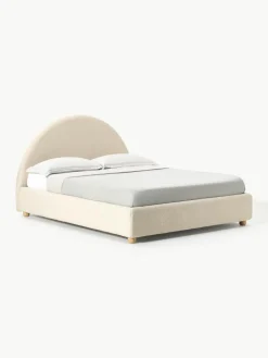 Teddy gestoffeerd bed Ebba met opbergruimte^Westwing Collection New