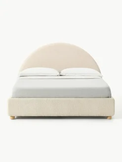 Teddy gestoffeerd bed Ebba met opbergruimte^Westwing Collection New