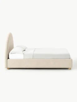 Teddy gestoffeerd bed Ebba met opbergruimte^Westwing Collection New