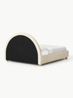 Teddy gestoffeerd bed Ebba met opbergruimte^Westwing Collection New