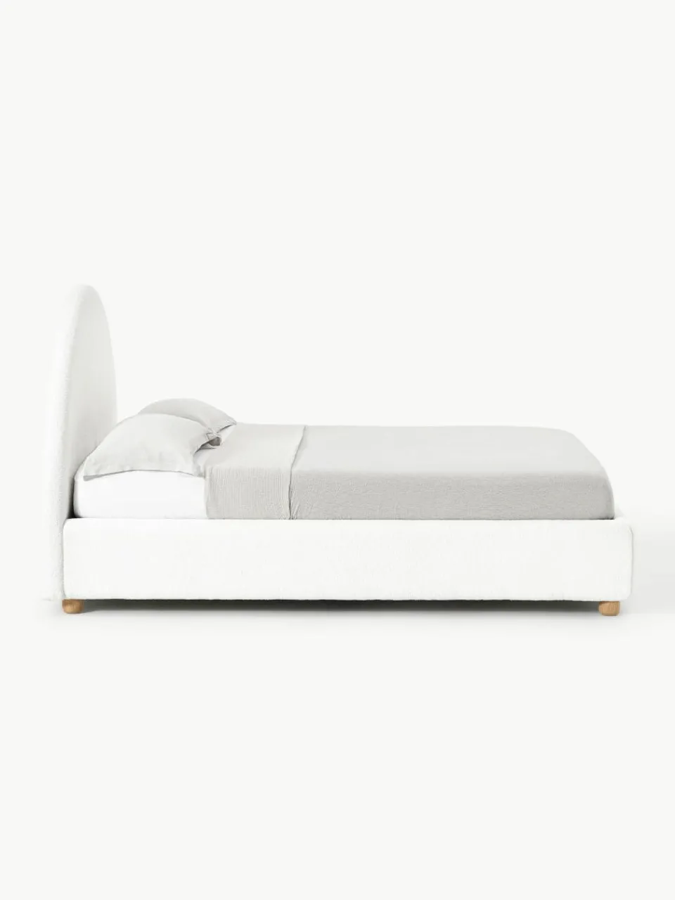 Teddy gestoffeerd bed Ebba met opbergruimte^Westwing Collection Sale