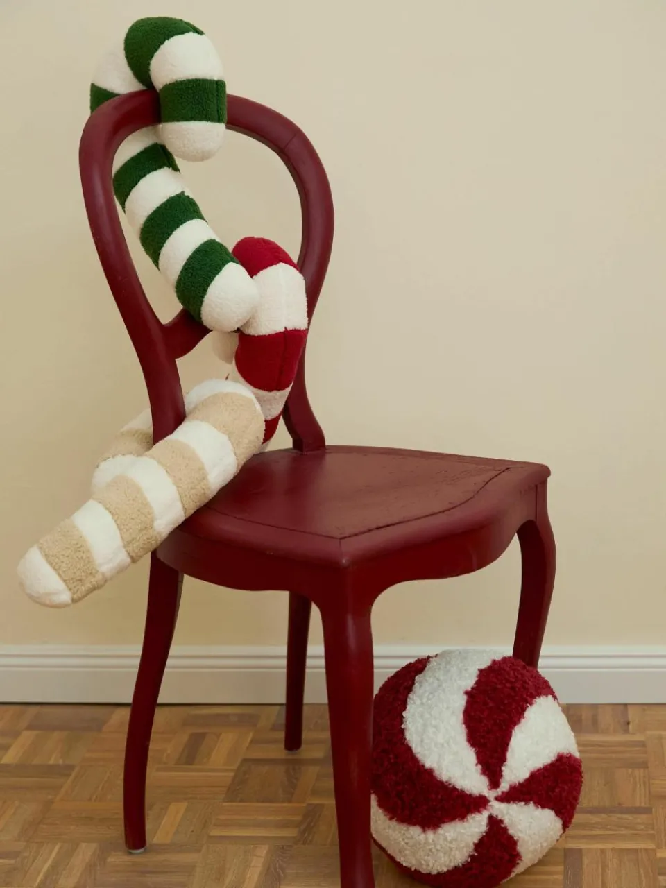 Teddy kussen Sugar in snoepstokken vorm^Westwing Collection Fashion