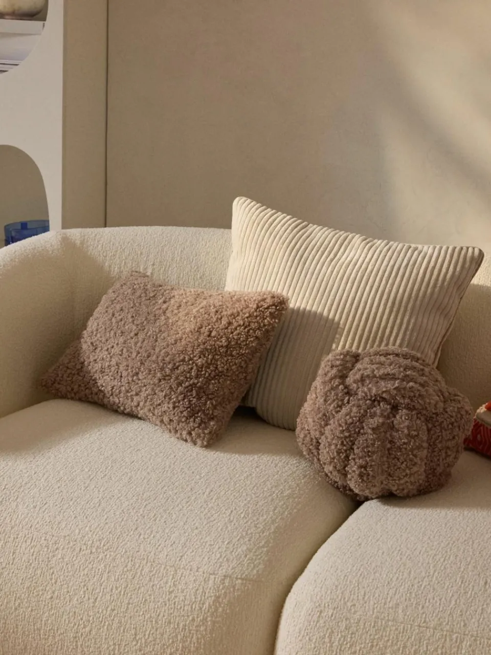 Teddy stoffen kussenhoes Dotty^Westwing Collection Outlet