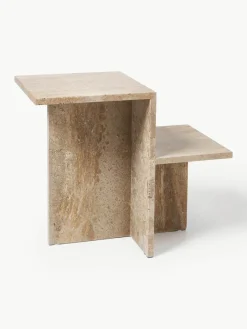 Travertijn bijzettafel Distinct met twee tafelbladen^ferm LIVING Sale