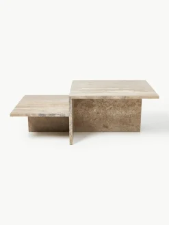 Travertijn salontafel Distinct met twee tafelbladen^ferm LIVING Online