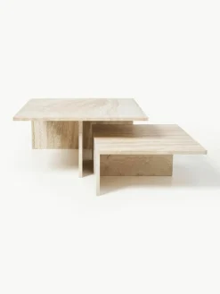 Travertijn salontafels Distinct Grande Duo, 2-delig^ferm LIVING Fashion