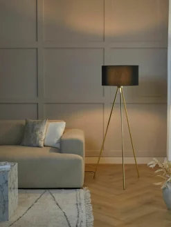 Tripod vloerlamp Cella met stoffen lampenkap^Westwing Collection Outlet