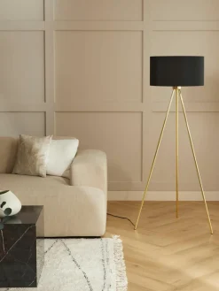 Tripod vloerlamp Cella met stoffen lampenkap^Westwing Collection Outlet