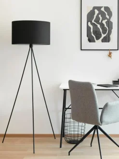 Tripod vloerlamp Cella met stoffen lampenkap^Westwing Collection Best