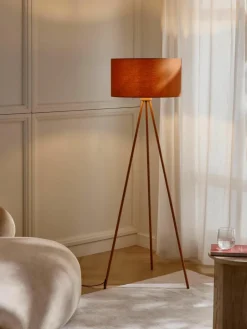 Tripod vloerlamp Cella met stoffen lampenkap^Westwing Collection Fashion