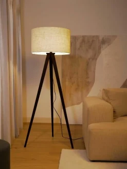 Tripod vloerlamp Jake van massief hout^Westwing Collection Clearance