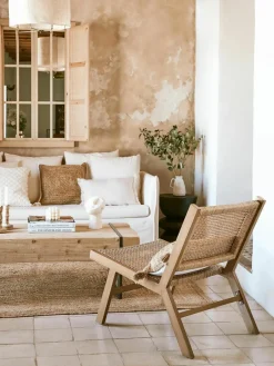 Tuin loungefauteuil Palina in houtoptiek^Westwing Collection Sale