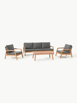 Tuin loungeset Bergen uit eucalyptushout, 4-delig^Westwing Collection Sale