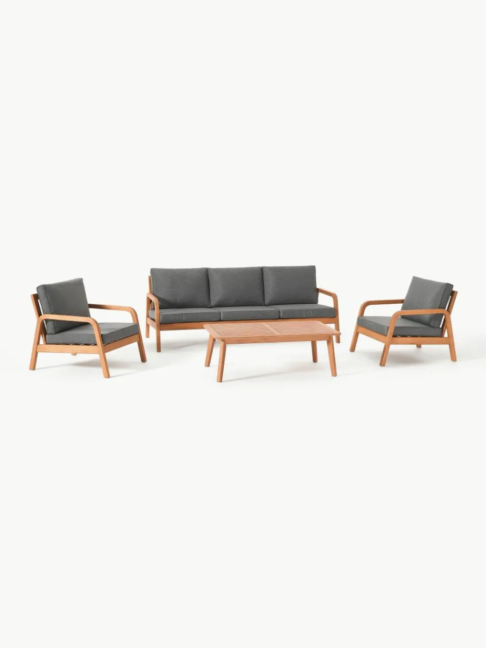 Tuin loungeset Bergen uit eucalyptushout, 4-delig^Westwing Collection Sale