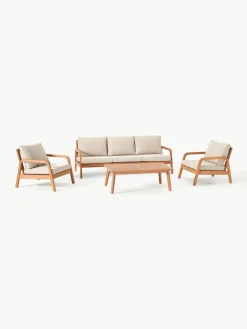 Tuin loungeset Bergen uit eucalyptushout, 4-delig^Westwing Collection Clearance