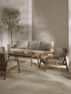 Tuin loungeset Bergen uit eucalyptushout, 4-delig^Westwing Collection Clearance