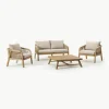 Tuin loungeset Lu van acaciahout, 4-delig^Westwing Collection Sale