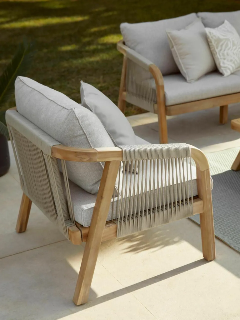 Tuin loungeset Lu van acaciahout, 4-delig^Westwing Collection Sale