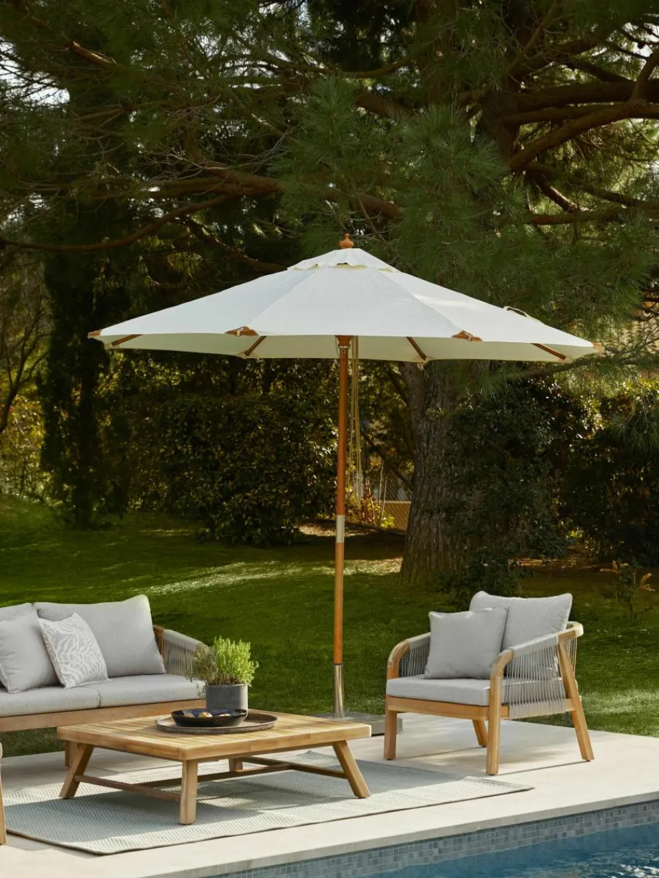 Tuin loungeset Lu van acaciahout, 4-delig^Westwing Collection Sale