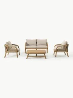 Tuin loungeset Lu van acaciahout, 4-delig^Westwing Collection Sale