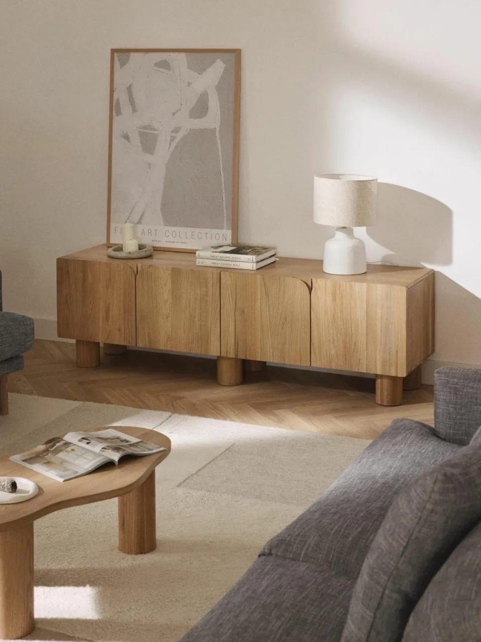 Tv-meubel Cadi van eikenhout^Westwing Collection Sale