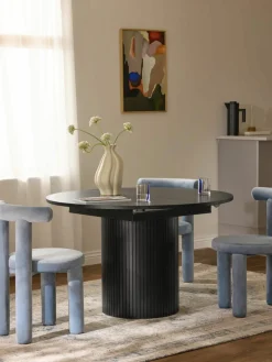 Uitschuifbare eettafel Filo met groefstructuur, 120 - 160 x 75 cm^Westwing Collection Online