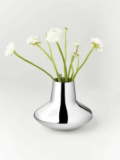 Vaas Henning Koppel van edelstaal, H 22 cm^GEORG JENSEN New