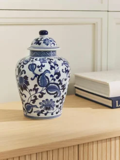 Vaas met deksel Annabelle van porselein, H 26 cm^Westwing Clearance