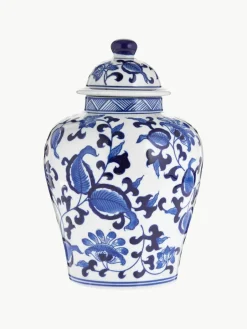 Vaas met deksel Annabelle van porselein, H 26 cm^Westwing Clearance