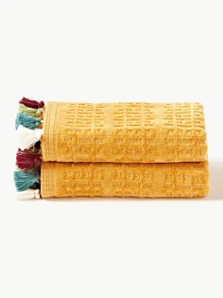 Velours handdoek Tallulah met decoratieve franjes, in verschillende maten^Westwing Collection Online