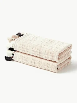 Velours handdoek Tallulah met decoratieve franjes, in verschillende maten^Westwing Collection Best