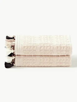 Velours handdoek Tallulah met decoratieve franjes, in verschillende maten^Westwing Collection Best