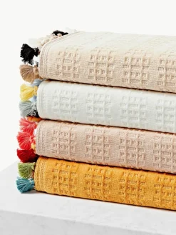 Velours handdoek Tallulah met decoratieve franjes, in verschillende maten^Westwing Collection Best