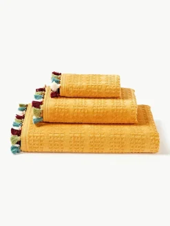 Velours handdoekenset Tallulah met decoratieve franjes, in verschillende formaten^Westwing Collection Discount