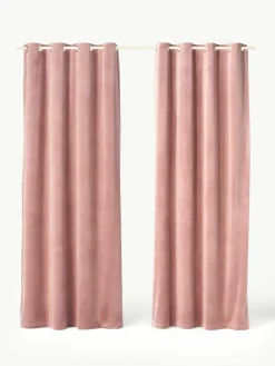 Verduisterend fluwelen gordijn Rush met oogjes, 2 stuks^Westwing Collection Best