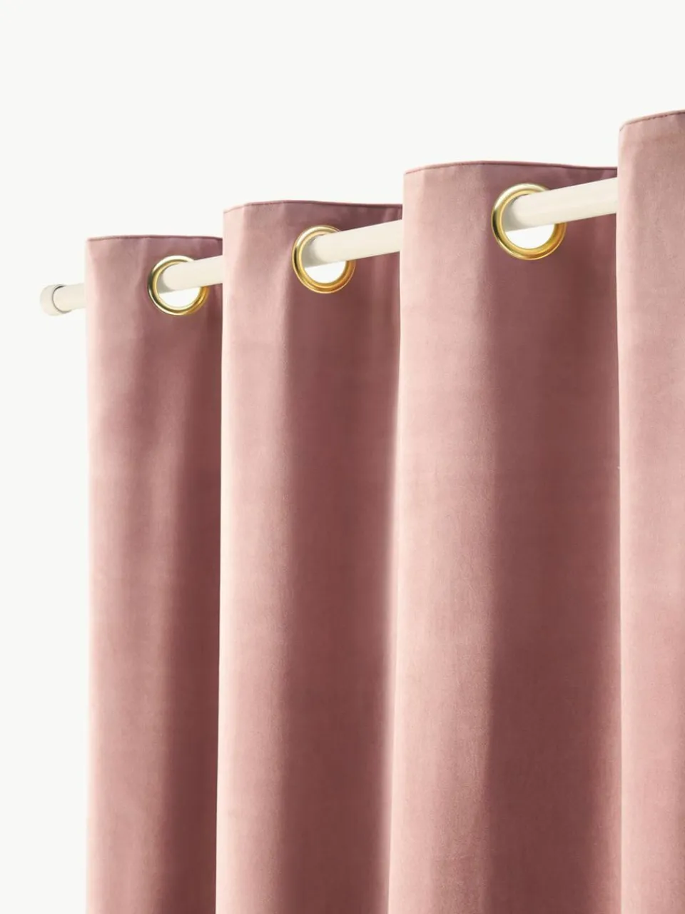 Verduisterend fluwelen gordijn Rush met oogjes, 2 stuks^Westwing Collection Best