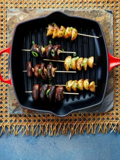 Vierkante grillpan Signature Collection van gietijzer met gegroefde structuur^LE CREUSET Best