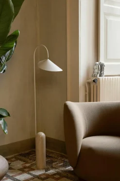 Vloerlamp Arum met travertin voet, verstelbaar^ferm LIVING Discount